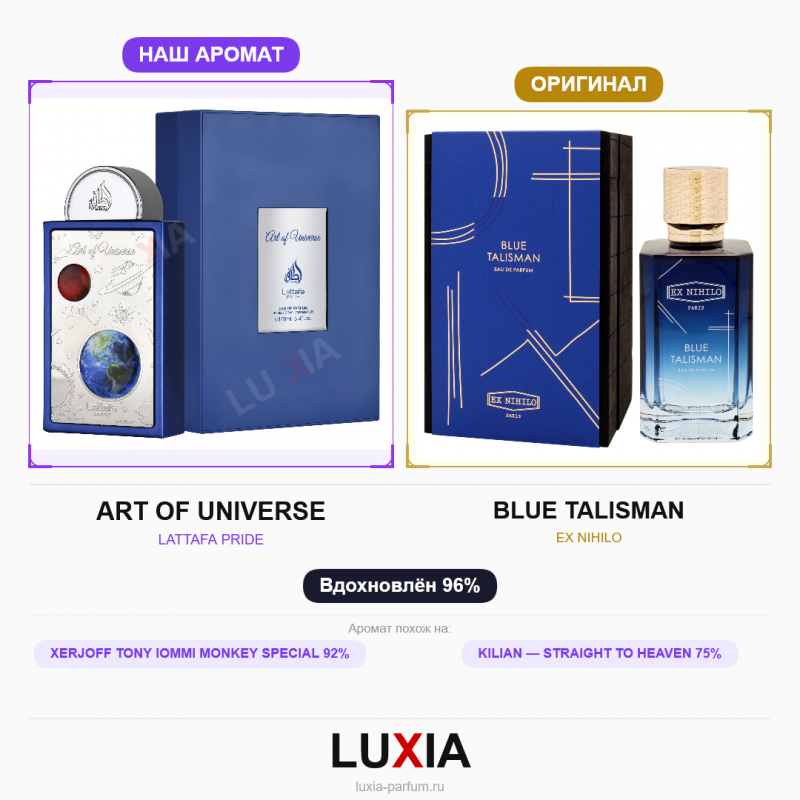 Духи ART OF UNIVERSE 100 мл синий флакон Lattafa Pride аналог Blue Talisman